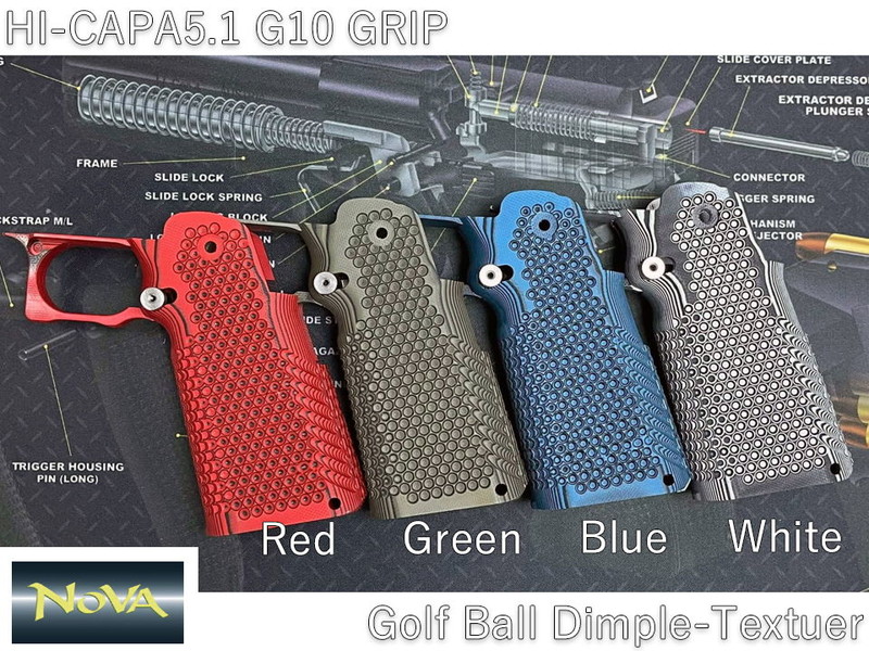 NOVAuHi-Capa G10 Grip(Golf Ball)(Green)v