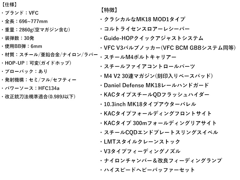 VFC「MK18 MOD1 V3(DX Ver./Colt Licensed)」