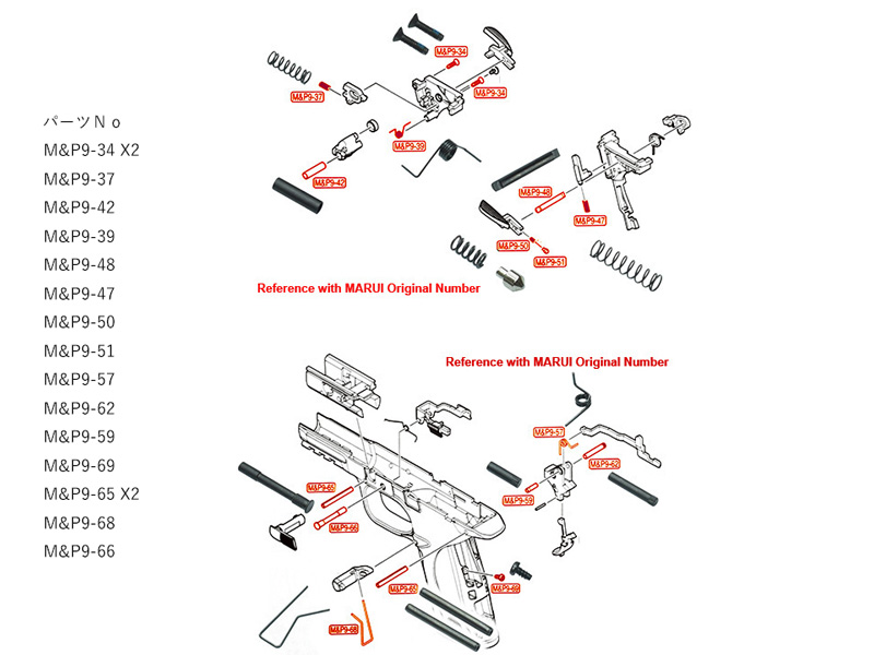 GuarderuInternal Spring & Pin Set(TM M&P9/9L)v