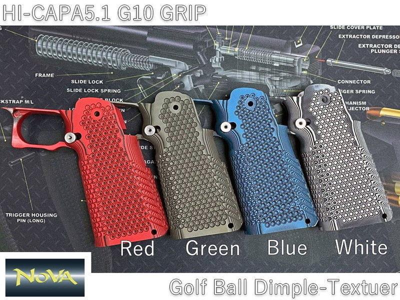 NOVAuHi-Capa G10 Grip(Golf Ball)(Red)v